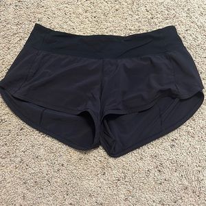Lululemon black size 6 speed up shorts 2.5in